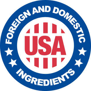 Foreign and domestic ingredients, manufactured in USA